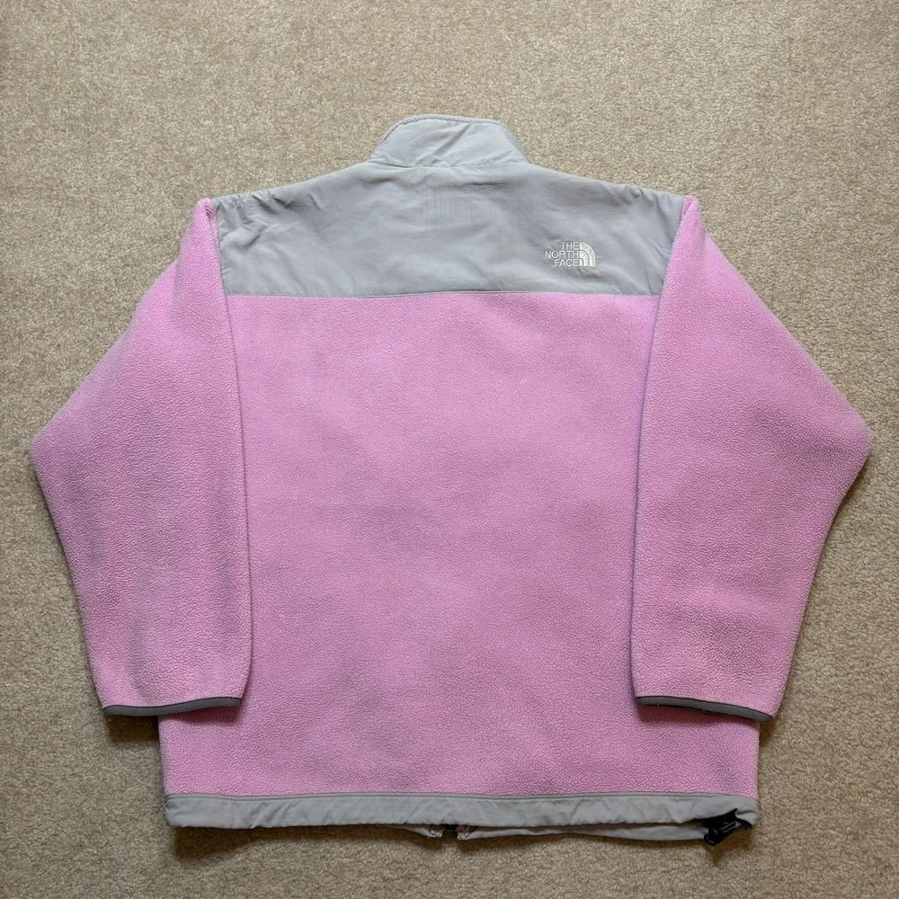 The North Face Denali Jacket Youth XL Pink‎ Gray Polartec Fleece Full Zip
